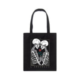 Gothic Skull Letter Printed Canvas Tote Bag