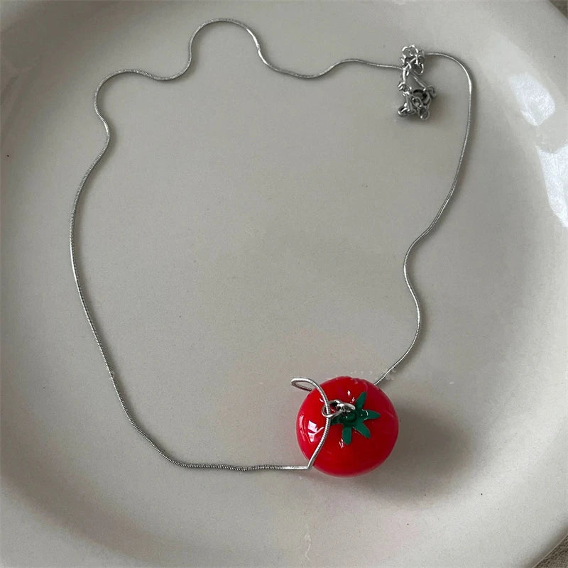 Sweet Tomato Pendant Necklace