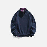 Streetwear Hip Hop Loose Half Zipper Sweatshirt
