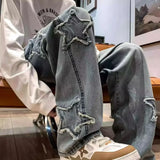 Y2K 별 패턴 청바지