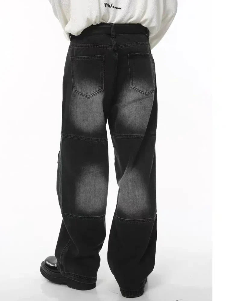 Utility Vibe Vintage Black Baggy Cargo Jeans