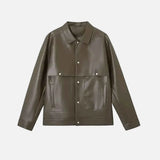 American Retro PU Leather Long-Sleeved Jacket