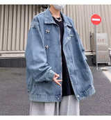 Streetwear Vintage Distressed Zippers Denim Jacket