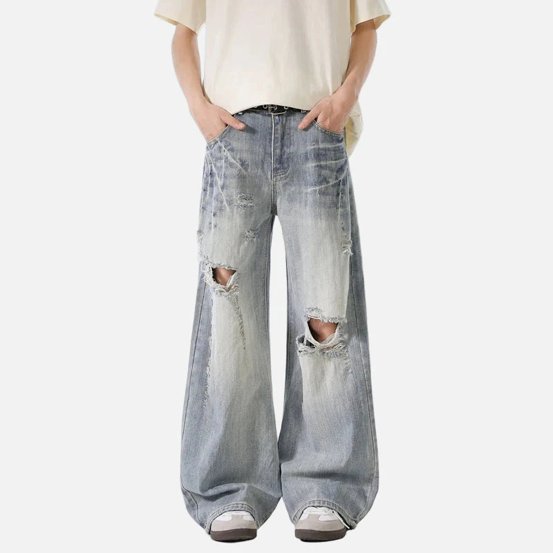 Versatile Y2K High Waist Ripped Baggy Jeans