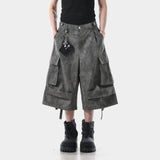 Retro Cool Workwear Ribbon Cropped Jorts