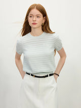 Women Hip Hop Versatile Hollow Texture Knitted T-Shirt
