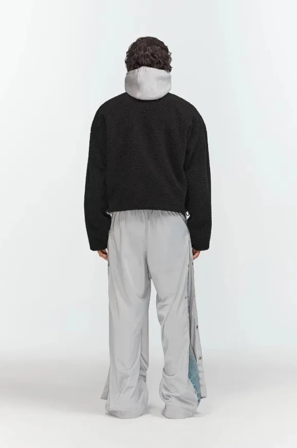 Veste en laine polaire confortable à col montant style streetwear