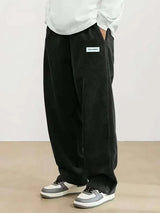 Pantalon droit en velours côtelé ample
