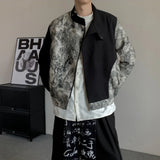 Veste patchwork jacquard à l'encre, style streetwear