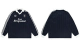 グラフィックプリント レーシングパッチワーク 長袖Tシャツ