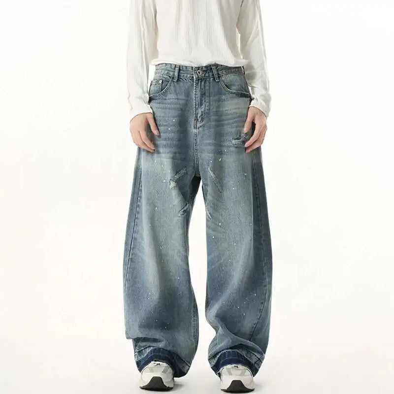 Stylish Loose Straight Durable Denim Jeans