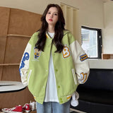 Veste de baseball américaine brodée pour femme