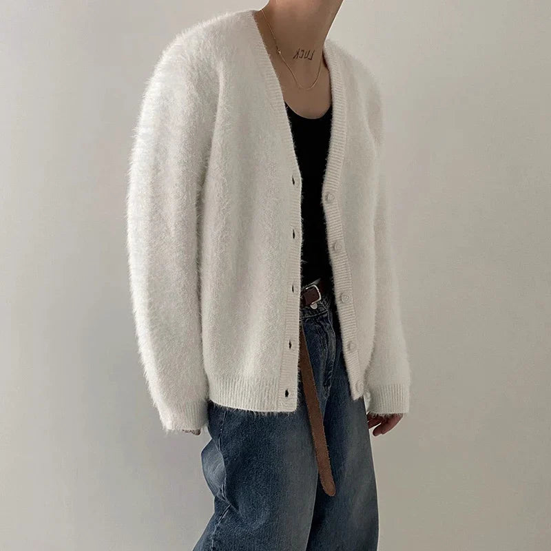 Cardigan en maille boutonnée, décontracté et luxueux
