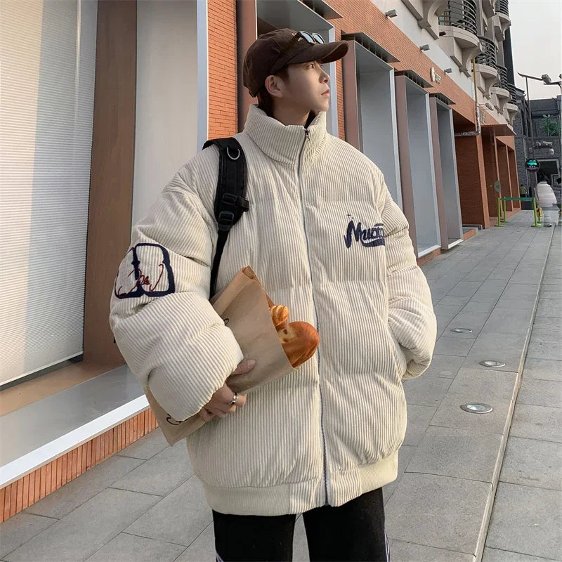 Parka d'hiver matelassée et confortable en velours côtelé