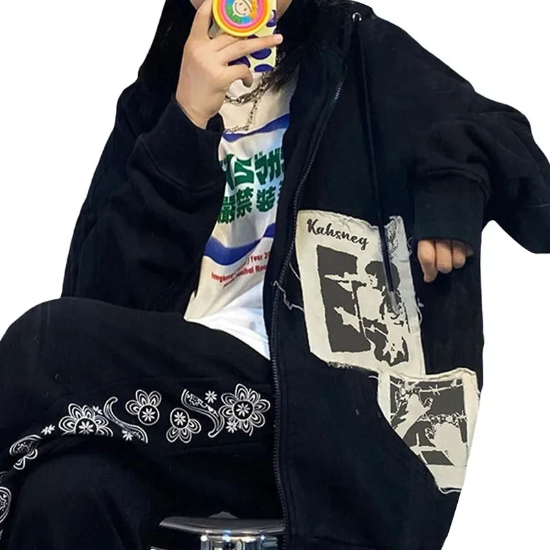 ストリート系シックレタープリントクールスウェットシャツ