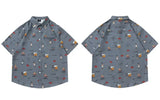 Plüschiges, farbenfrohes Van-Gogh-Motiv-Oversize-Shirt