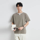 루즈핏 브이넥 무지 티셔츠