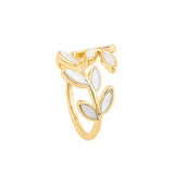 Elegant White Acrylic Copper Alloy Ring