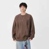 Streetwear Distressed Crew Neck Sweatshirt