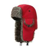 Faux Fur Lined Trapper Hat