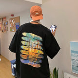 Trendy Korean Style Graphic Cotton T-Shirt