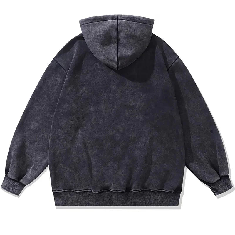 Black Skull Graphic Print Hoodie