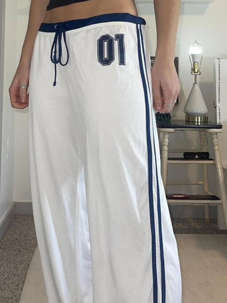 Y2K Wide-Leg Athletic Sweatpants