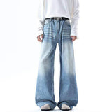 Hochwertige, gewaschene Straight Tube Jeans mit Farbverlauf