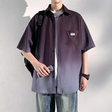 Chemise décontractée oversize à manches courtes dégradées
