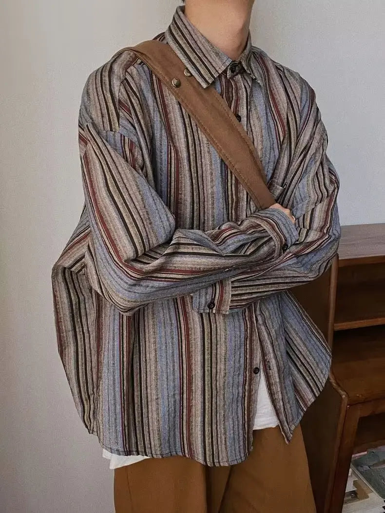 Chemise à rayures oversize tendance