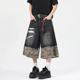 Trendy Camouflage Printed Loose Cropped Jorts