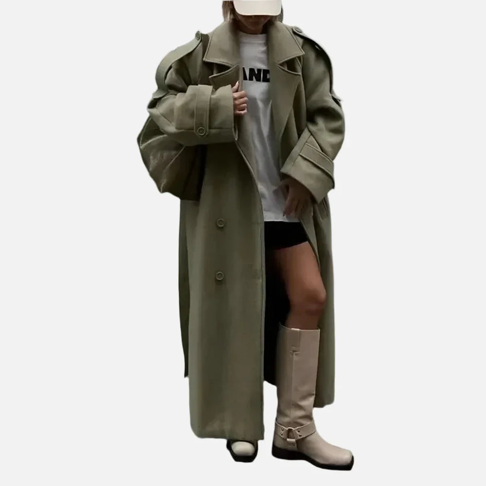 Vintage Solid Chic Long Coat