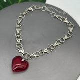 Grunge Heart Key Buckle Chain Necklace