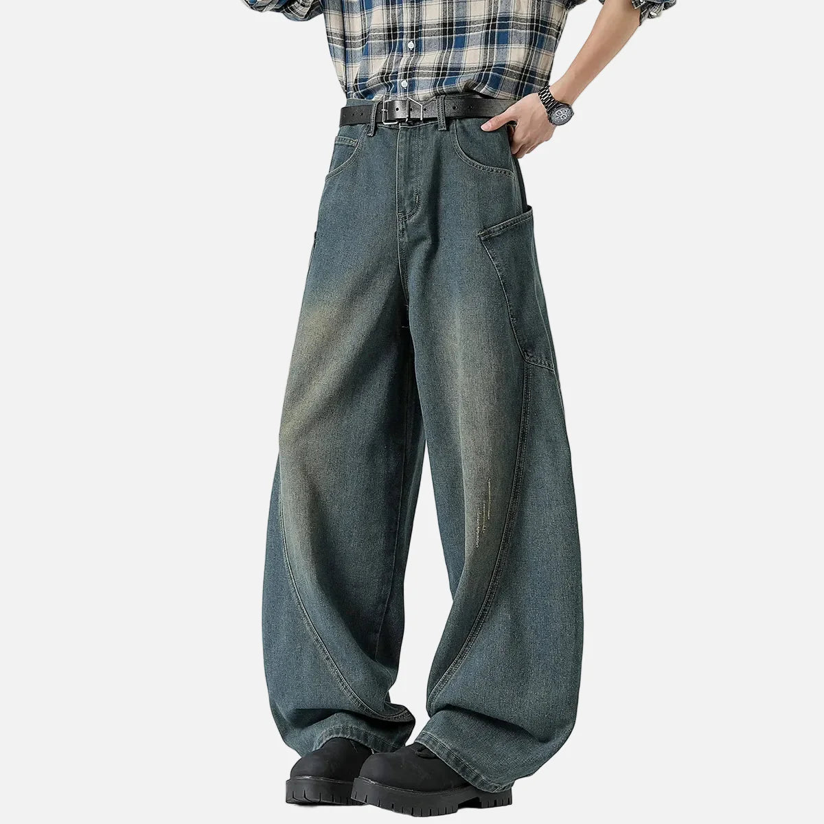 Nostalgic American Style Loose Fit Denim Jeans