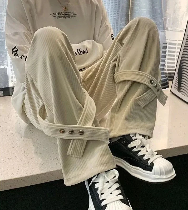 Streetwear Japanese Style Corduroy Cargo Pants