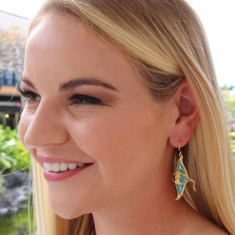 Colorful Vintage Shell Fish Statement Earring