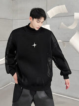 Textured Mesh Sweatshirt