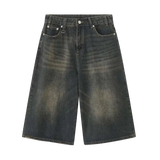 Y2k Vintage Black Wide-leg Jorts