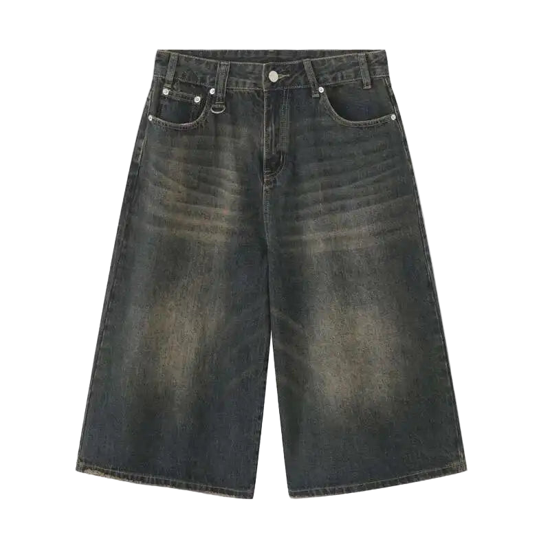 Y2k Vintage Black Wide-leg Jorts