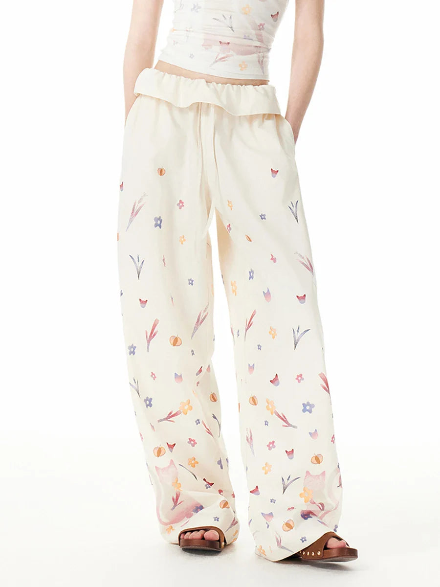 Breathable Streetwear Hit Color Loose Pants