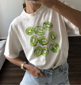 Women Cool Retro Fruit Print Casual T-Shirt