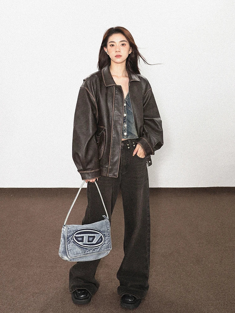 Vintage Oversized Leather Jacket