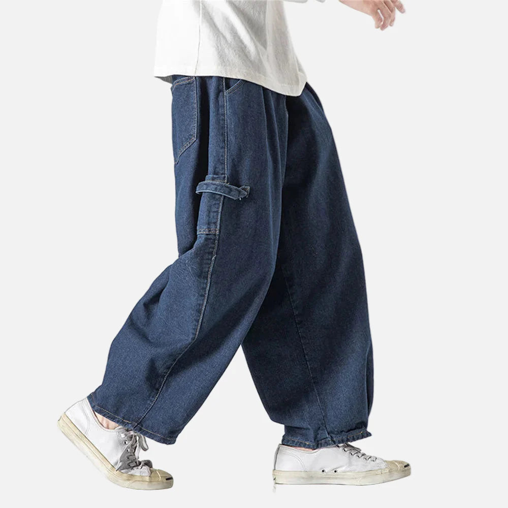 Streetwear Baggy Denim Wide Leg Cargo Jeans