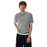 T-shirt décontracté streetwear à manches courtes et couleurs contrastées