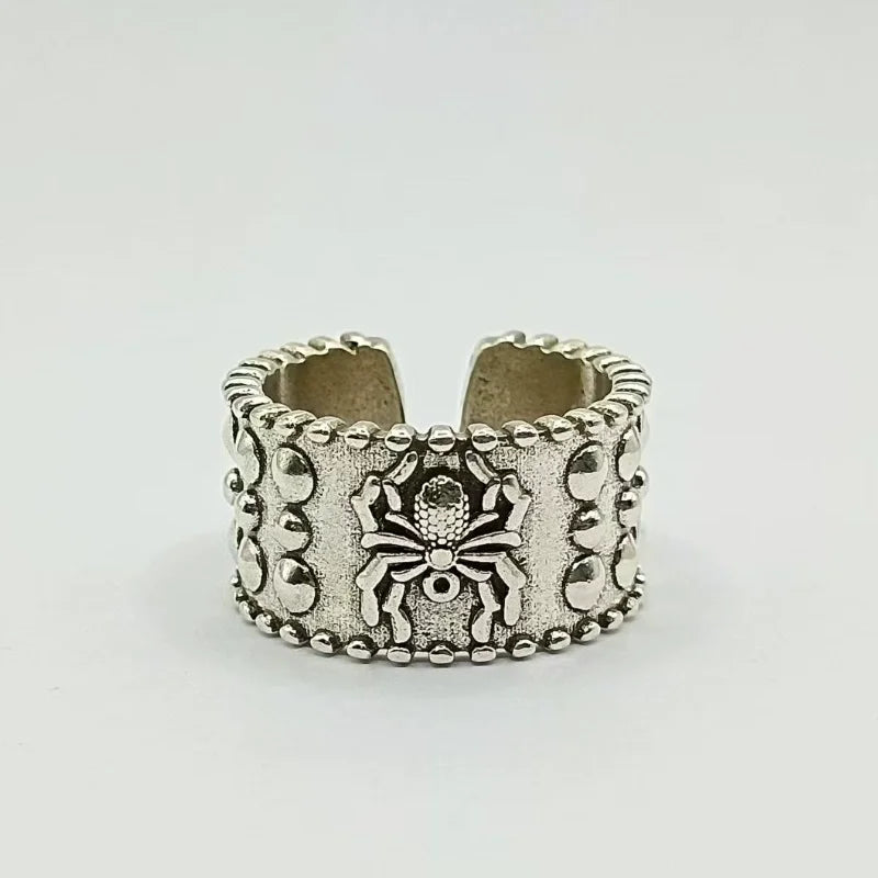 Spider Pattern Wide Open Ring