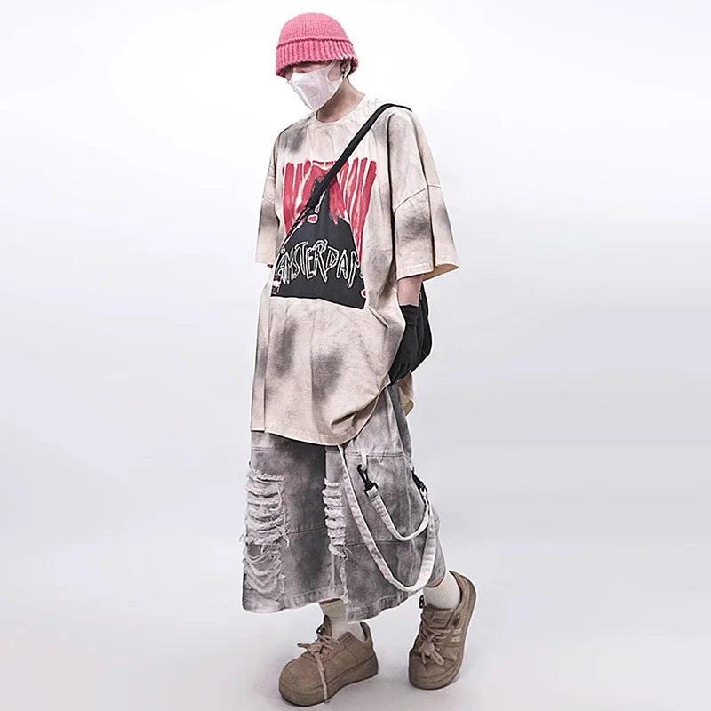 Stylish Distressed Chill Fit Cropped Denim Jorts