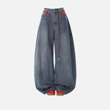 Damen Isolierte Streetwear Baggy Wide Leg Jeans