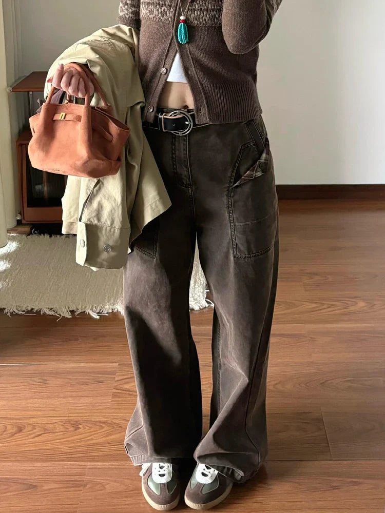 빈티지 마일라드 일본 스타일 배기 데님 진