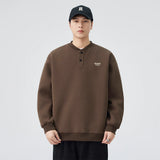 Soft Comfortable Casual Henley Neck Sweatshirt
