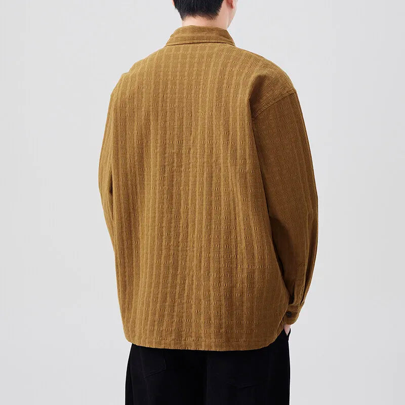 Chemise à carreaux classique, polyvalente, décontractée et ample